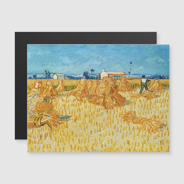 Vincent Van Gogh, Maj Harvest i Provence Magnetisk Inbjudningskort (Fram/baksida)