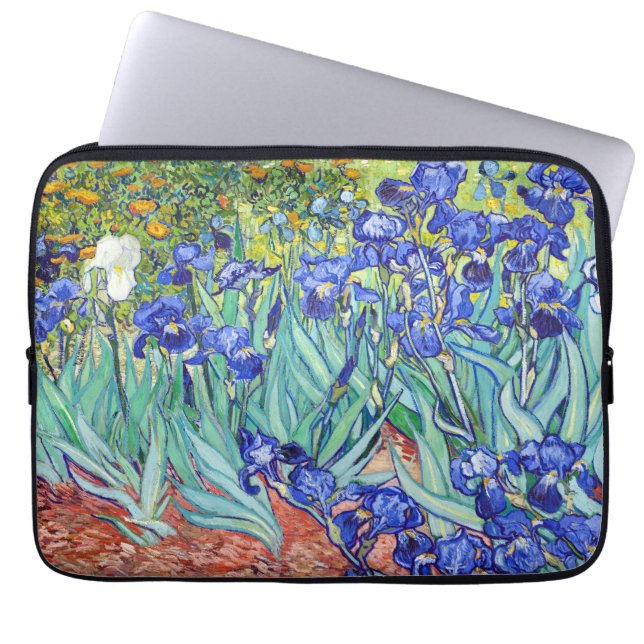 Vincent Van Gogh målar Irisar Laptop Fodral (Framsidan)