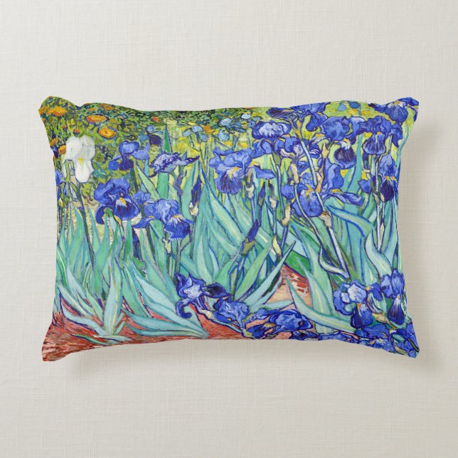 Vincent Van Gogh målar Irisar Prydnadskudde (Framsidan)