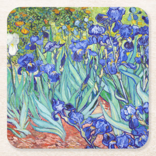 Vincent Van Gogh målar Irisar Underlägg Papper Kvadrat