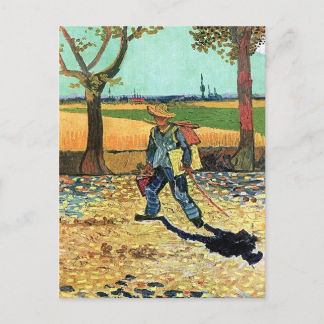 Vincent Van Gogh - Målare på väg till arbetet Vykort (Framsida)