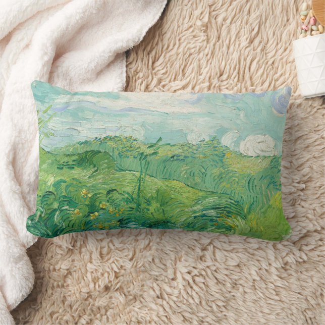 Vincent Van Gogh målning Grönt vete fält  Lumbarkudde (Filt)