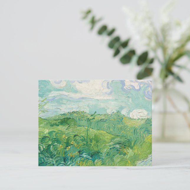 Vincent Van Gogh målning Grönt vetefält  Helg Vykort (Stående Fram)