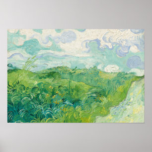 Vincent Van Gogh målning Grönt vetefält Poster