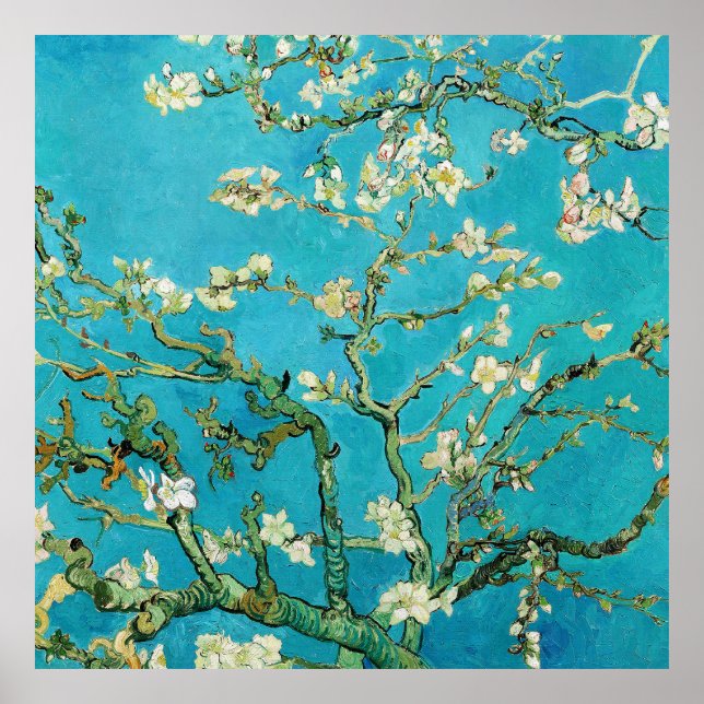Vincent Van Gogh målning Mandelblom Poster (Framsidan)