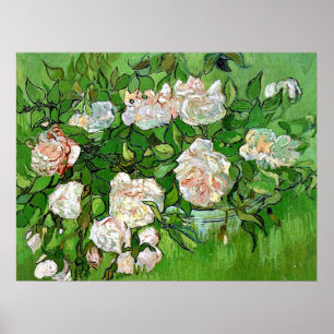 Vincent Van Gogh-målning, still Life-Rosa ros, Poster