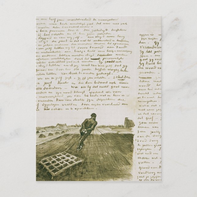 Vincent van Gogh | Man drar en harma Vykort (Framsida)