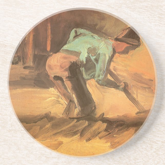 Vincent van Gogh - Man krumande sig med käpp eller Underlägg Sandsten (Framsidan)