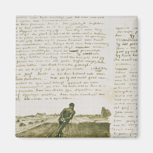 Vincent Van Gogh man som drar ett harv Magnet