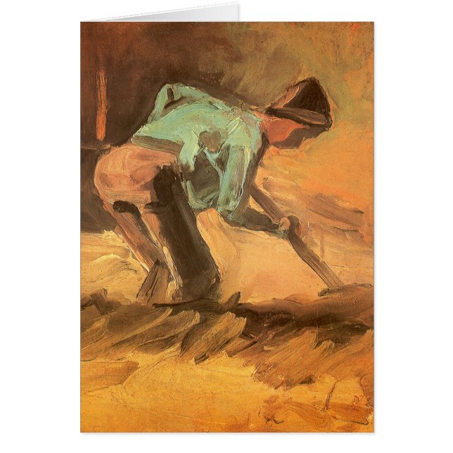 Vincent van Gogh - Man Stooping w Stick eller Spad Hälsningskort (Framsidan)