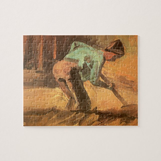 Vincent van Gogh - Man Stooping w Stick eller Spad Pussel (Horisontell)