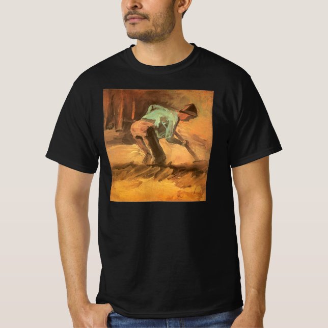 Vincent van Gogh - Man Stooping w Stick eller Spad T Shirt (Framsida)