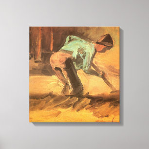 Vincent van Gogh - Man Stooping w Stick or Spade Canvastryck