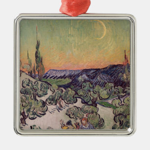 Vincent Van Gogh månbelyst landskap, 1889 Julgransprydnad Metall