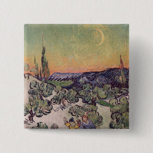 Vincent Van Gogh månbelyst   landskap, 1889 Knapp