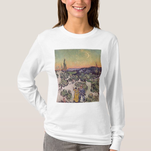 Vincent Van Gogh månbelyst | landskap, 1889 T Shirt (Framsida)