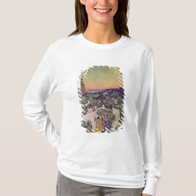 Vincent Van Gogh månbelyst | landskap, 1889 T-shirt (Framsida)