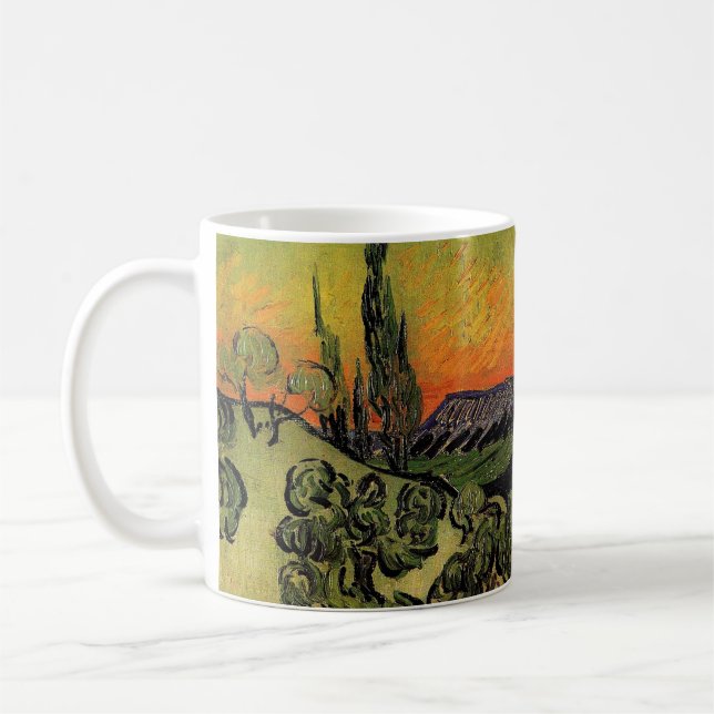 Vincent Van Gogh Månbelyst Landskap Kaffemugg (Vänster)