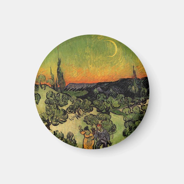 Vincent Van Gogh Månbelyst Landskap Magnet (Framsidan)
