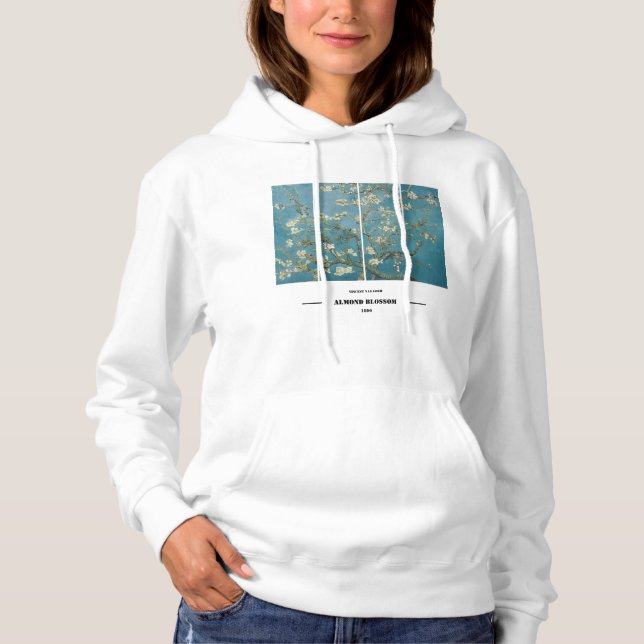 Vincent Van Gogh Mandelblom Hoodie  T Shirt (Framsida)