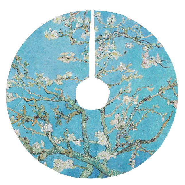Vincent van Gogh - Mandelblom Julgransmatta Borstad Polyester (Framsidan)
