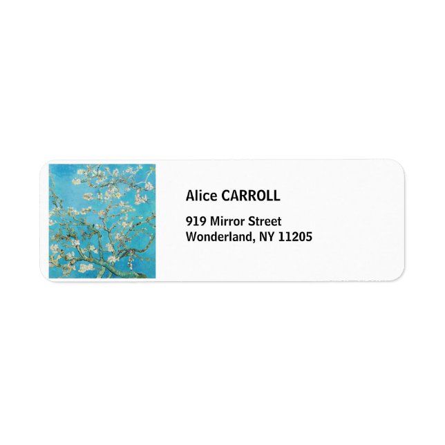 Vincent van Gogh - Mandelblom Returadress Etikett (Framsidan)