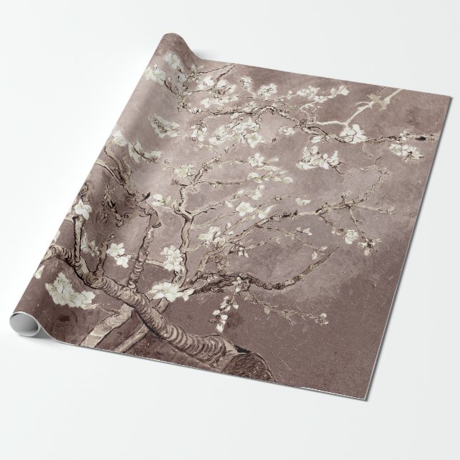 Vincent Van Gogh Mandelblommande Beige Presentpapper (Utrullad)
