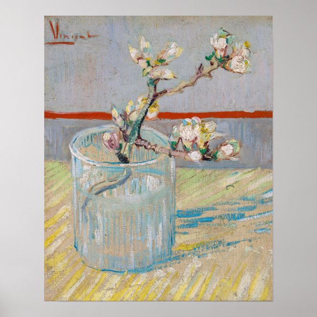Vincent van Gogh - Mandelgren i en glasvas Poster (Framsidan)