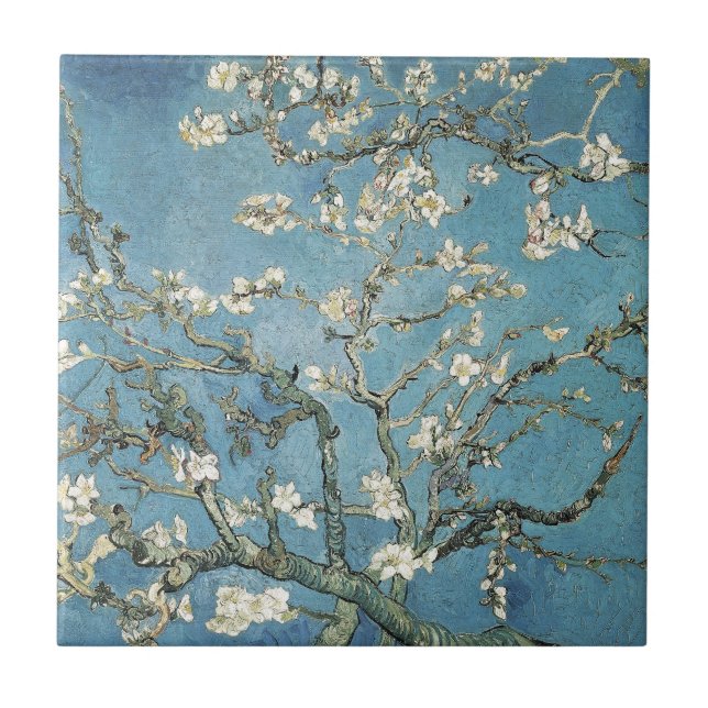 Vincent Van Gogh | mandelgrenar i blom, 1890 Kakelplatta (Framsidan)