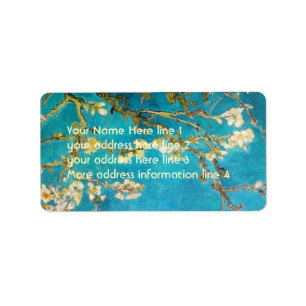Vincent Van Gogh mandelträd Adressetikett
