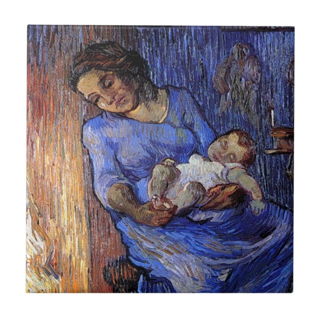 Vincent Van Gogh - Mannen är på havsfin konst Kakelplatta (Framsidan)