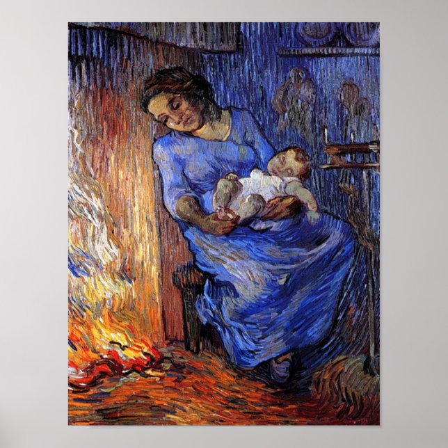 Vincent Van Gogh - Mannen är på havsfin konst Poster (Framsidan)