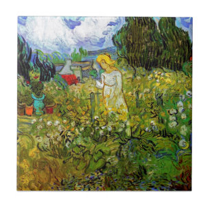 Vincent Van Gogh - Marguerite Gachet i trädgården Kakelplatta