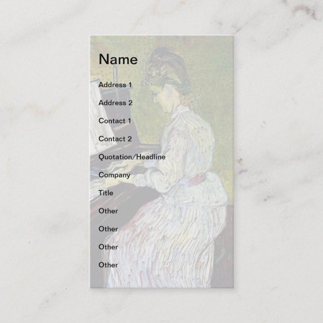Vincent Van Gogh - Marguerite Gachet vid pianot Visitkort (Framsida)