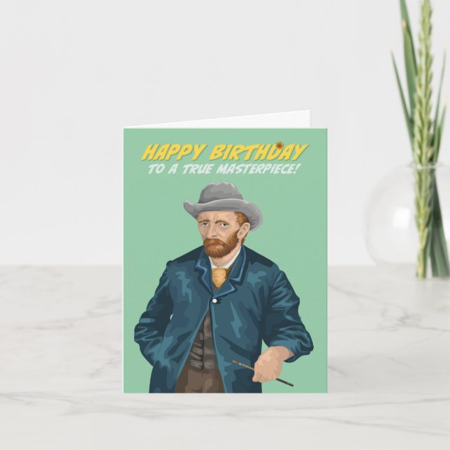 Vincent Van Gogh Masterbit Birthday Kort (Framsida)