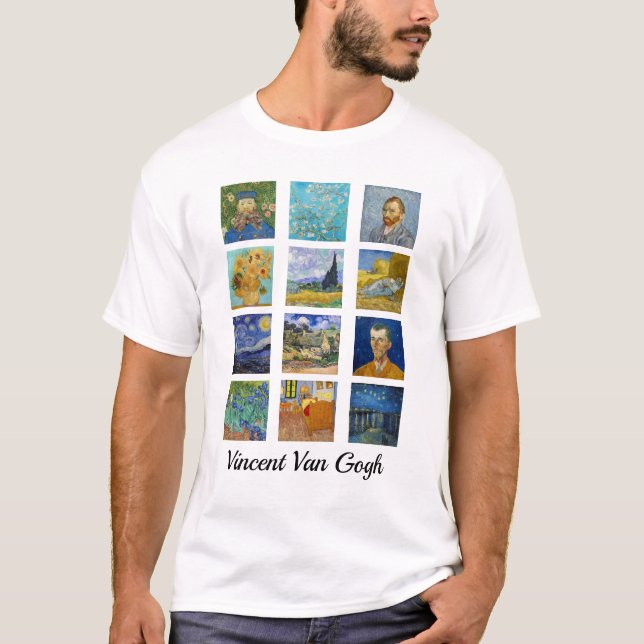 Vincent Van Gogh - mästerdelarna Grid T Shirt (Framsida)