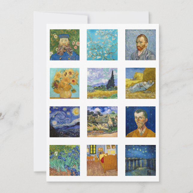 Vincent Van Gogh - mästerdelarna Grid Tack Kort (Framsida)