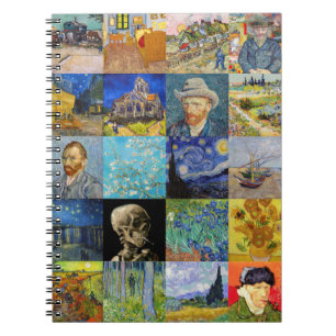 Vincent van Gogh - mästerverk Mosaic Patchwork Anteckningsbok
