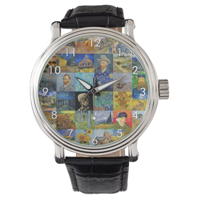 Vincent van Gogh - mästerverk Mosaic Patchwork Armbandsur (Framsida)