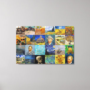 Vincent van Gogh - mästerverk Mosaic Patchwork Canvastryck