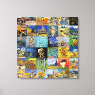 Vincent van Gogh - mästerverk Mosaic Patchwork Canvastryck