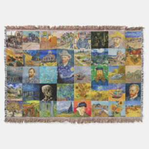 Vincent van Gogh - mästerverk Mosaic Patchwork Filt