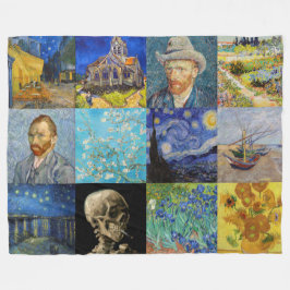 Vincent van Gogh - mästerverk Mosaic Patchwork Fleecefilt