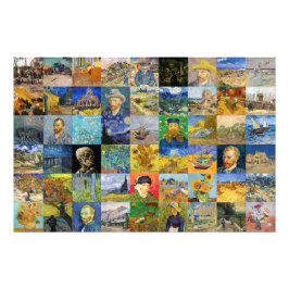 Vincent van Gogh - mästerverk Mosaic Patchwork Fototryck