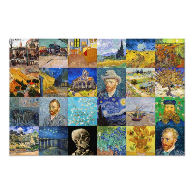 Vincent van Gogh - mästerverk Mosaic Patchwork Fototryck (Framsidan)