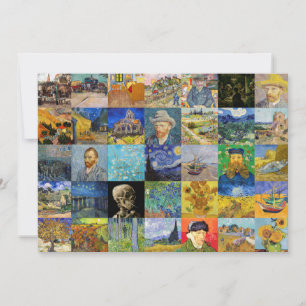 Vincent van Gogh - mästerverk Mosaic Patchwork Inbjudningar