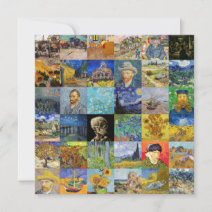 Vincent van Gogh - mästerverk Mosaic Patchwork Inbjudningar
