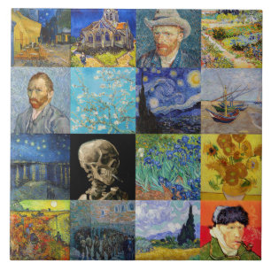 Vincent van Gogh - mästerverk Mosaic Patchwork Kakelplatta