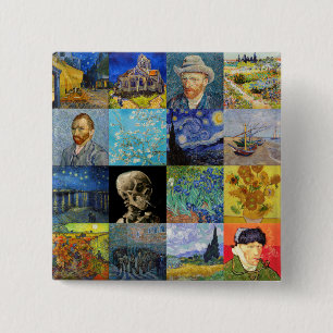 Vincent van Gogh - mästerverk Mosaic Patchwork Knapp