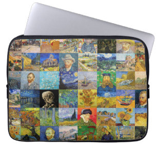 Vincent van Gogh - mästerverk Mosaic Patchwork Laptop Fodral